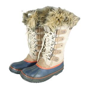 Sorel Women's Joan Of Arctic US8 Tan Waterproof Lined Faux Fur Snow Boots